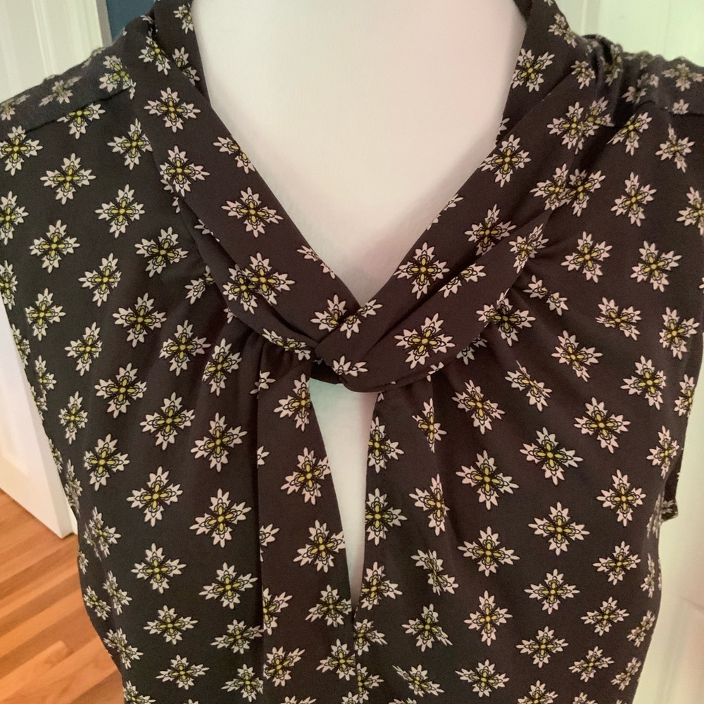 LOFT Black Floral Blouse